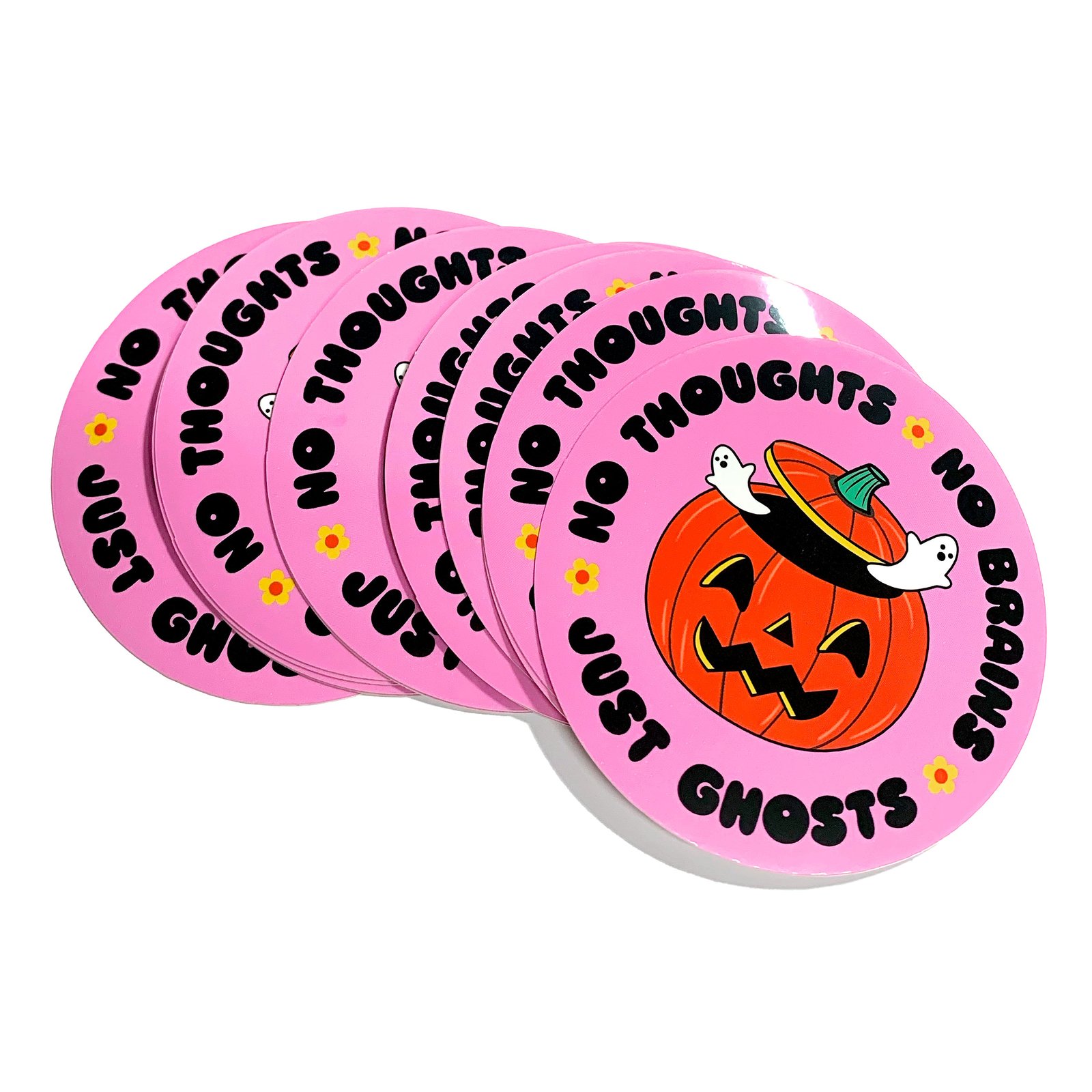 No Thoughts No Brains Just Ghosts Large Sticker | krystan saint cat