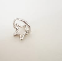 Image 4 of Molten Star Ring- Silver sz 7.75