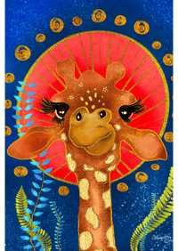 Image 2 of Greeting card Giraffe 