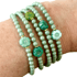 Lot of 7 - Spring Fleur Mint Czech Glass Bead Bracelet Image 2