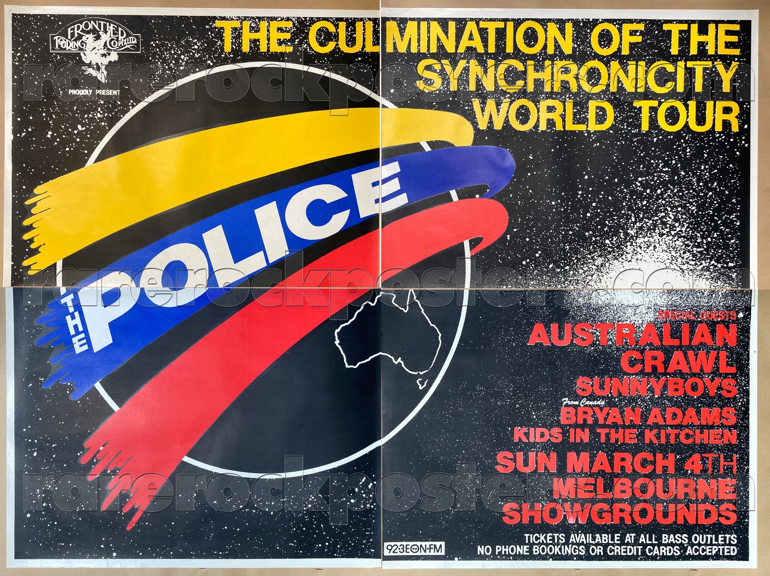 THE POLICE ~ SYNCHRONICITY ~ ORIG 1984 AUST 4 SHEET GIG POSTER ~ MELBOURNE ~ LAST SHOW!