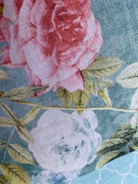 Image 5 of NECKWARMER SCARF - BLUE AND VINTAGE ROSE