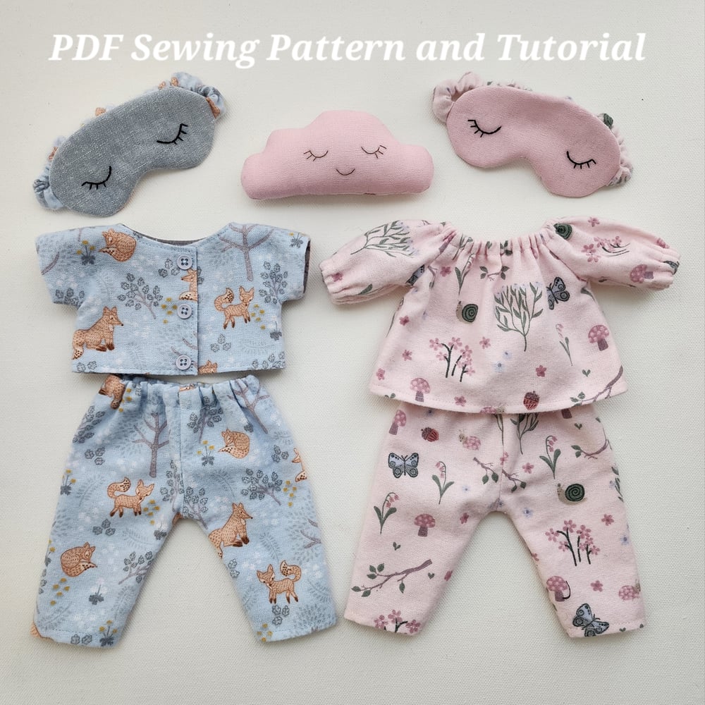 Image of Doll Pyjama Set PDF Sewing Pattern and Tutorial