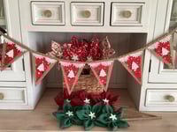 Image 2 of #10 Rustic Christmas Bunting - 10 Flags