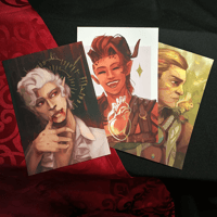 Image 1 of BALDUR'S GATE III prints | gold foil prints | Astarion, Karlach, Halsin