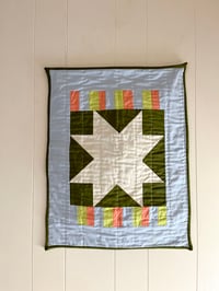 Image 1 of Sawtooth Wall hanging- Pale blue and Olive