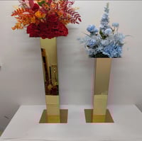Image 3 of Flowers vase gold shiny tall vase only