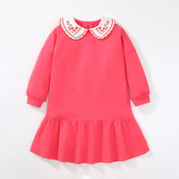 Image 1 of Pink Embroidered Collar Jumper Dress