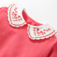 Image 4 of Pink Embroidered Collar Jumper Dress