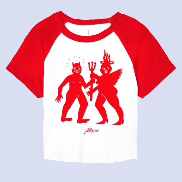 Image of "Demon, Angel, Baby-Gurl" Adult's T in pink By Polly Nor