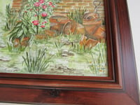 Image 6 of Vintage Watercolour Painting, Walled Garden Gate and Flowers by Jean Batchwell, Framed (frame marks)