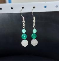 Grey and green Agate earrings.