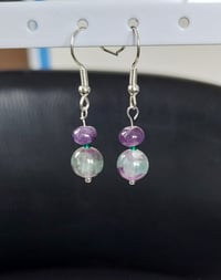 Fluorite and Amethyst earrings.