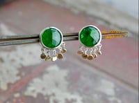 Image 1 of Chrome diopside tassel stud earrings 