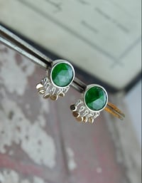 Image 2 of Chrome diopside tassel stud earrings 