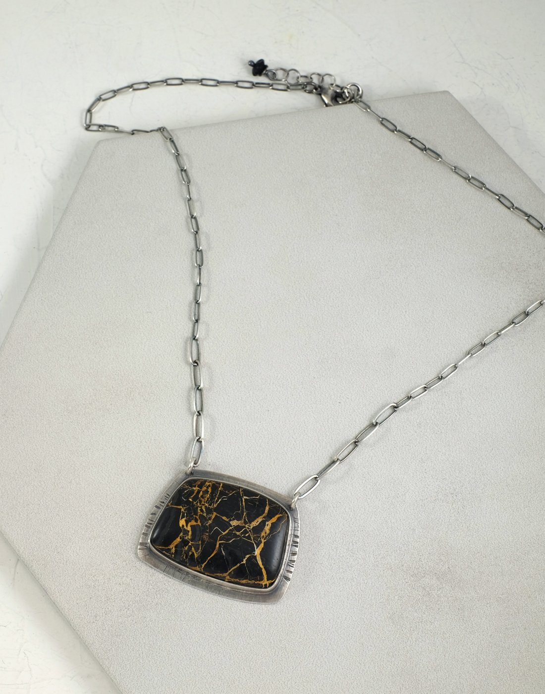 Image of Iron Buffalo and Sterling Silver Necklace