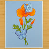 Blue Butterfly & Poppy Print