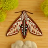 White-lined Sphinx Moth Iron-On Patch