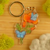 Blue Butterfly & Poppy Acrylic Keychain