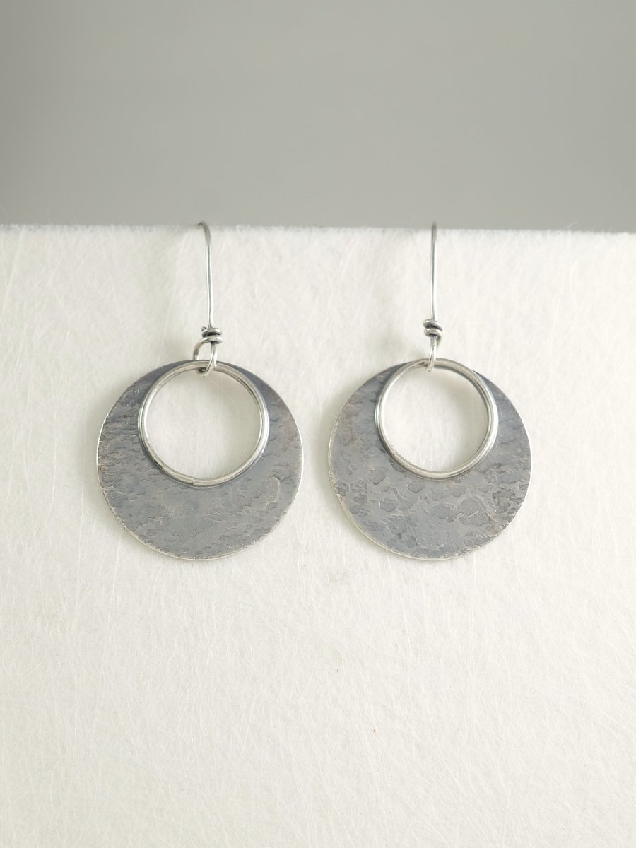 Image of Sterling Cut-out Hammered Earrings