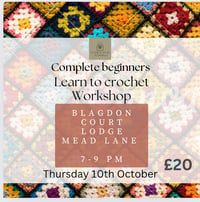 Image 1 of Blagdon Learn to Crochet workshop Thursday 10th October 7-9pm