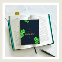 Image 2 of Gold Lux : Lucky Shamrocks : Happy Birthday Greeting Card