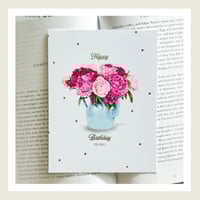 Image 2 of Gold Lux : Peony Dots : Happy Birthday Greeting Card