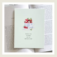 Image 1 of Gold Lux : Strawberries : Happy Birthday Greeting Card