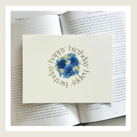 Image 1 of Gold Lux : Cornflower & Daisy : Happy Birthday Greeting Card
