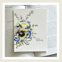 Image 1 of Gold Lux : Pansies With Sympathy Greeting Card
