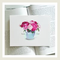 Image 1 of Gold Lux : Thank you Peony Greeting Card