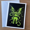 C’Thulhu Kitty In Green blank card