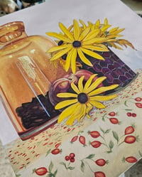 Image 2 of "Black-Eyed Susans", original gouache painting