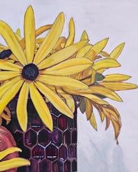 Image 3 of "Black-Eyed Susans", original gouache painting