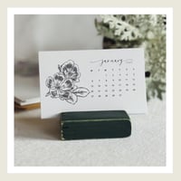 Image 1 of 2025 Floral Calendars Mini Desktop Calendar