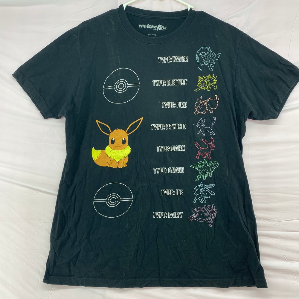 Image of Pokemon Classic Look T-shirt Youth Large Solid Black Back