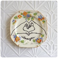 Image 1 of I Love You - Hand Painted Vintage Plate