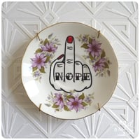 Image 1 of Nope Knuckles - Hand Painted Vintage Plate