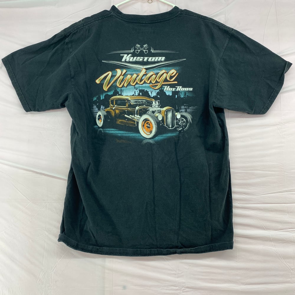 Image of Custom Vintage Hot Rods T-shirt Youth Large Graphic on Back