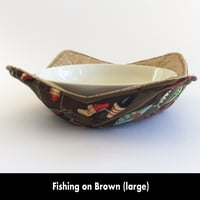 Image 5 of Reversible Bowl Cozy - Fishing on Brown