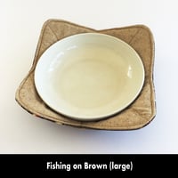 Image 6 of Reversible Bowl Cozy - Fishing on Brown