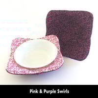 Image 2 of Reversible Bowl Cozy - Pink & Purple Swirls
