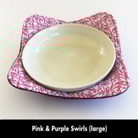 Image 7 of Reversible Bowl Cozy - Pink & Purple Swirls