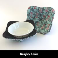 Image 1 of Reversible Bowl Cozy - Naughty & Nice