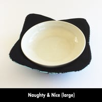 Image 7 of Reversible Bowl Cozy - Naughty & Nice