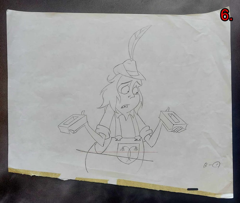 Beetlejuice original animation production line drawings