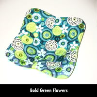 Image 3 of Reversible Bowl Cozy - Bold Green Flowers