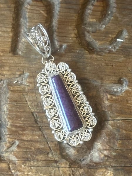 Image of Silver Filigree and Sugilite Pendant