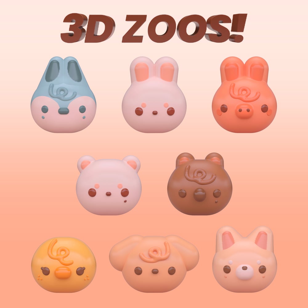 Image of 3Dzoo sticker sheet