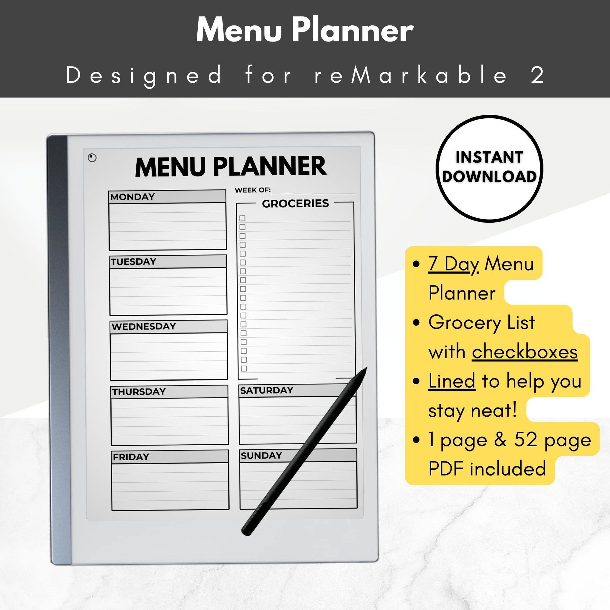 Menu Planning Template